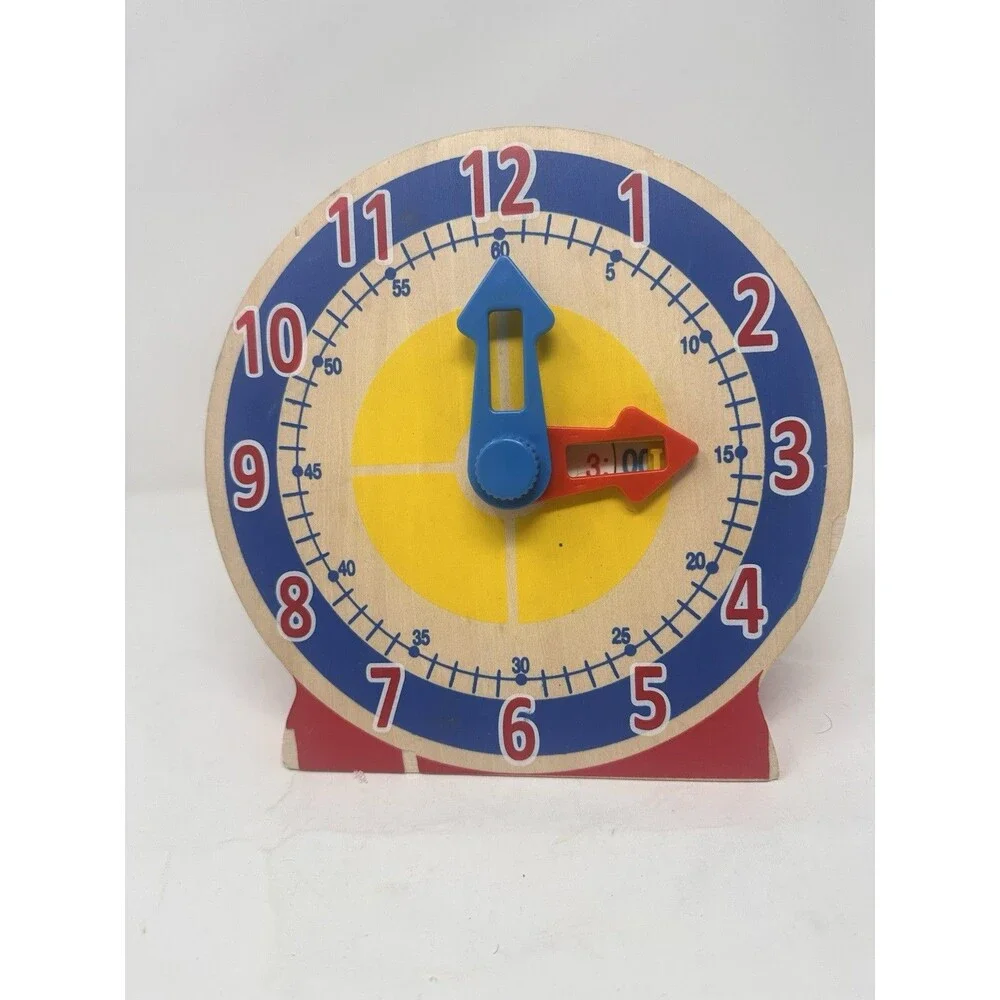 Melissa & Doug Turn & Tell Wooden Educational Learning Clock Toy 4284 Classic